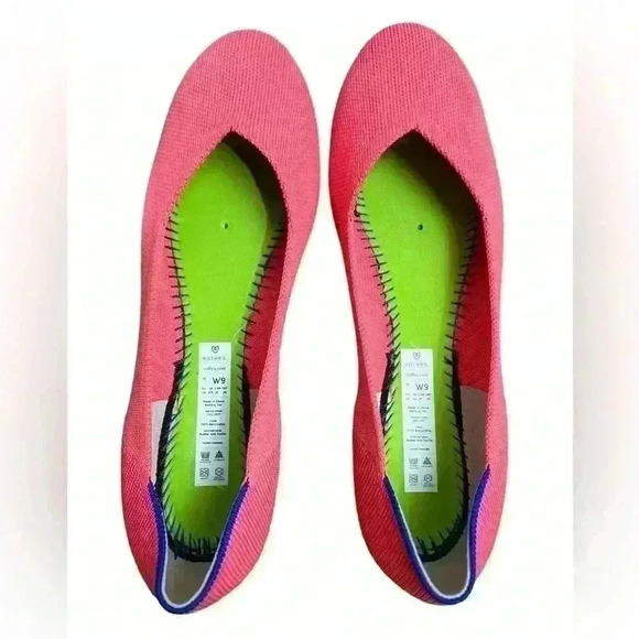 Rothys Round Toe Flats In Grapefruit RETIRED COLOR Size 9 - Picture 7 of 10